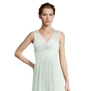 Adrianna Papell Sleeveless Mint Tulle Ballgown